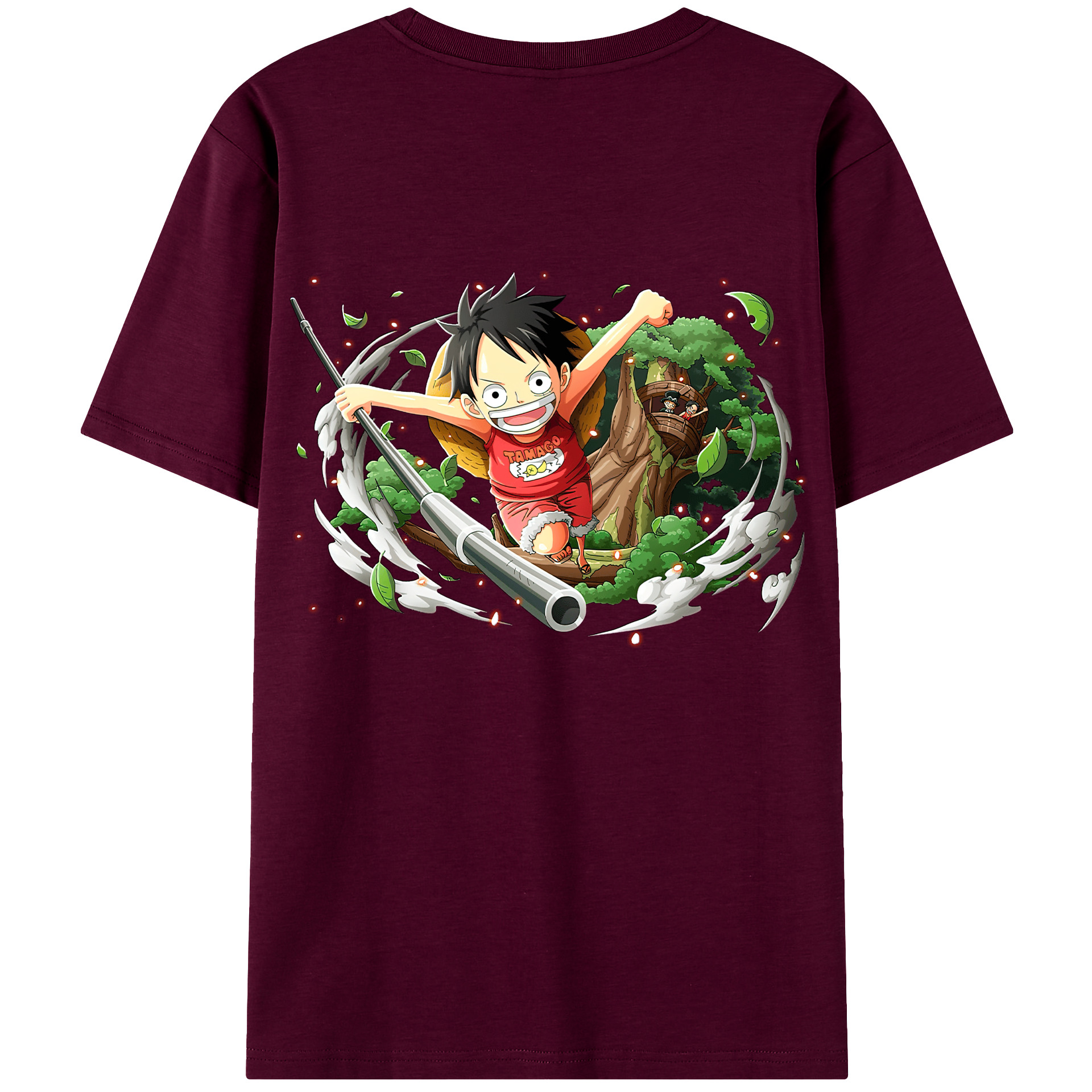 ワンピース モンキー・D・ルフィ ONE PIECE Monkey D. Luffy レディース半袖Tシャツ(バックプリント)